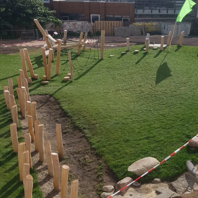 Het creeren van een groene speelplek voor IKC Borman Ebbinge, een school in hartje Groningen.