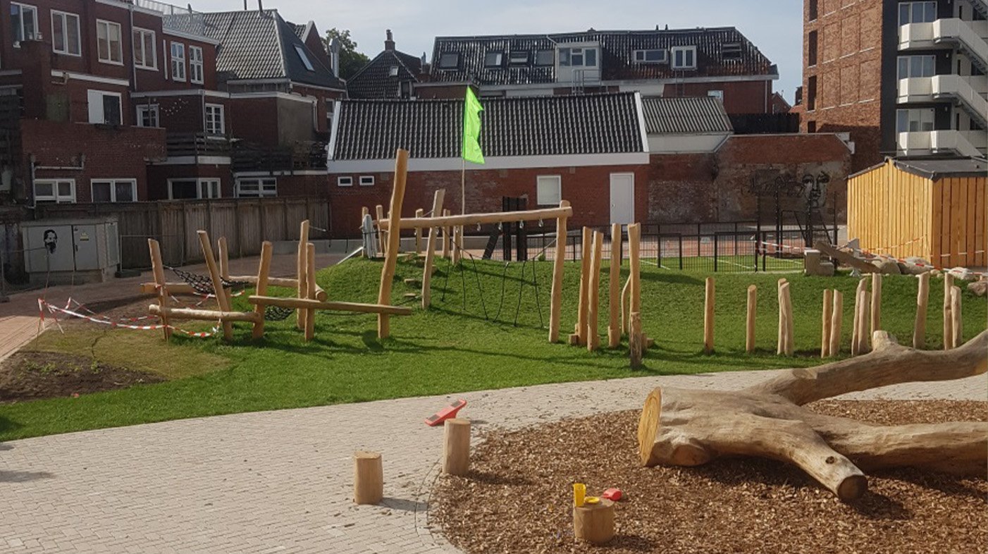 Het creeren van een groene speelplek voor IKC Borman Ebbinge, een school in hartje Groningen.