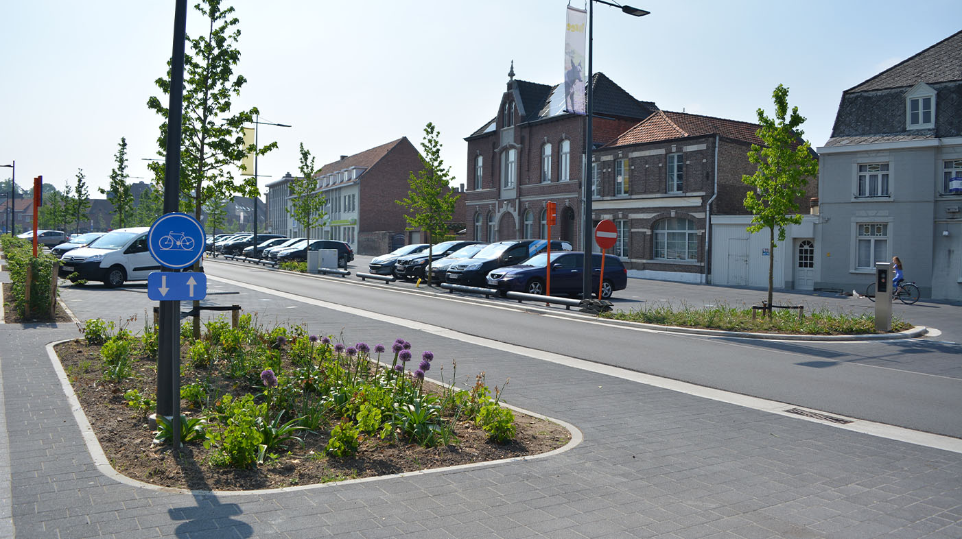 Een kwaliteitsvolle groenaanleg die het straatbeeld siert.